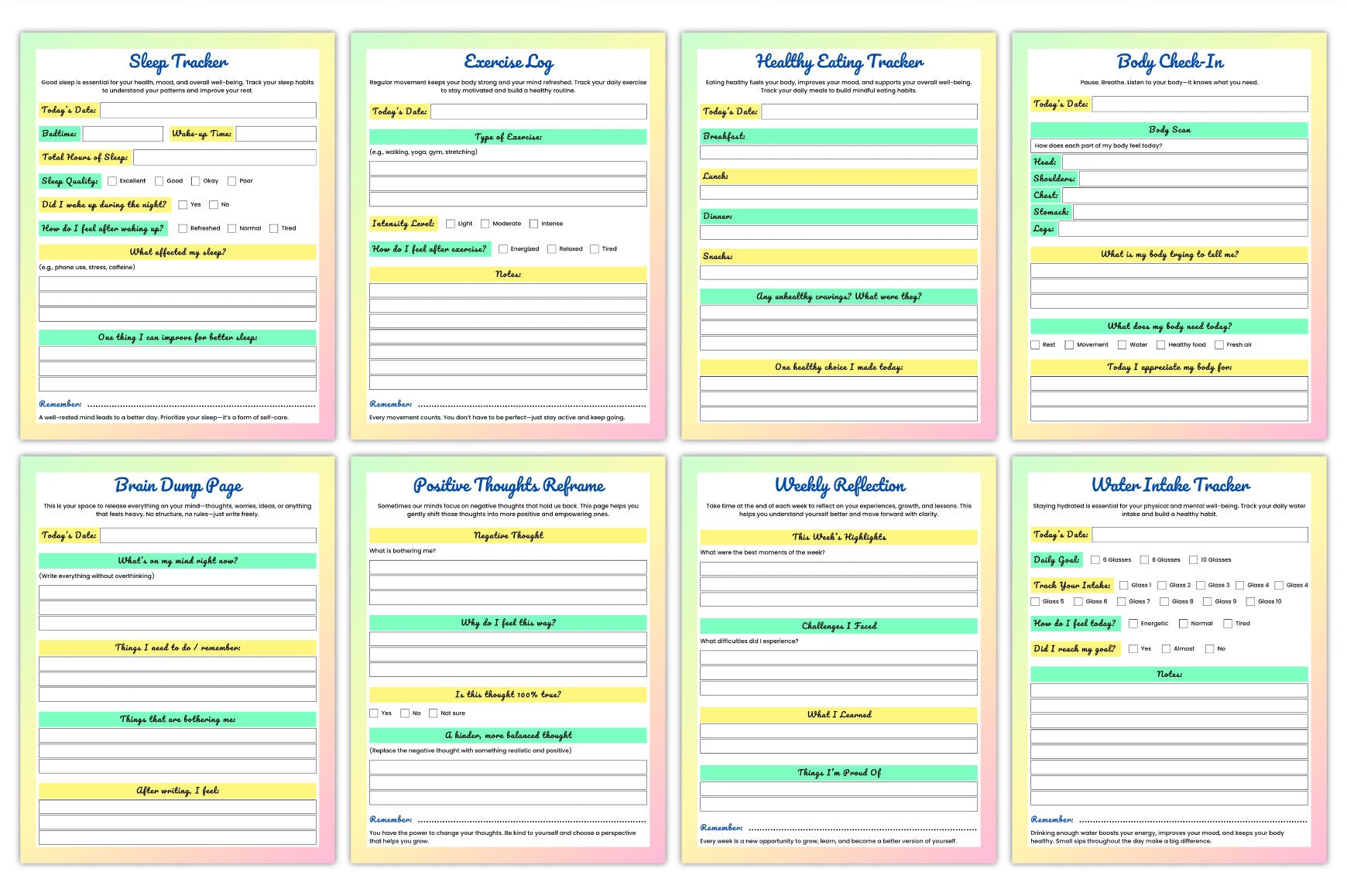 Self Care Life Planner
