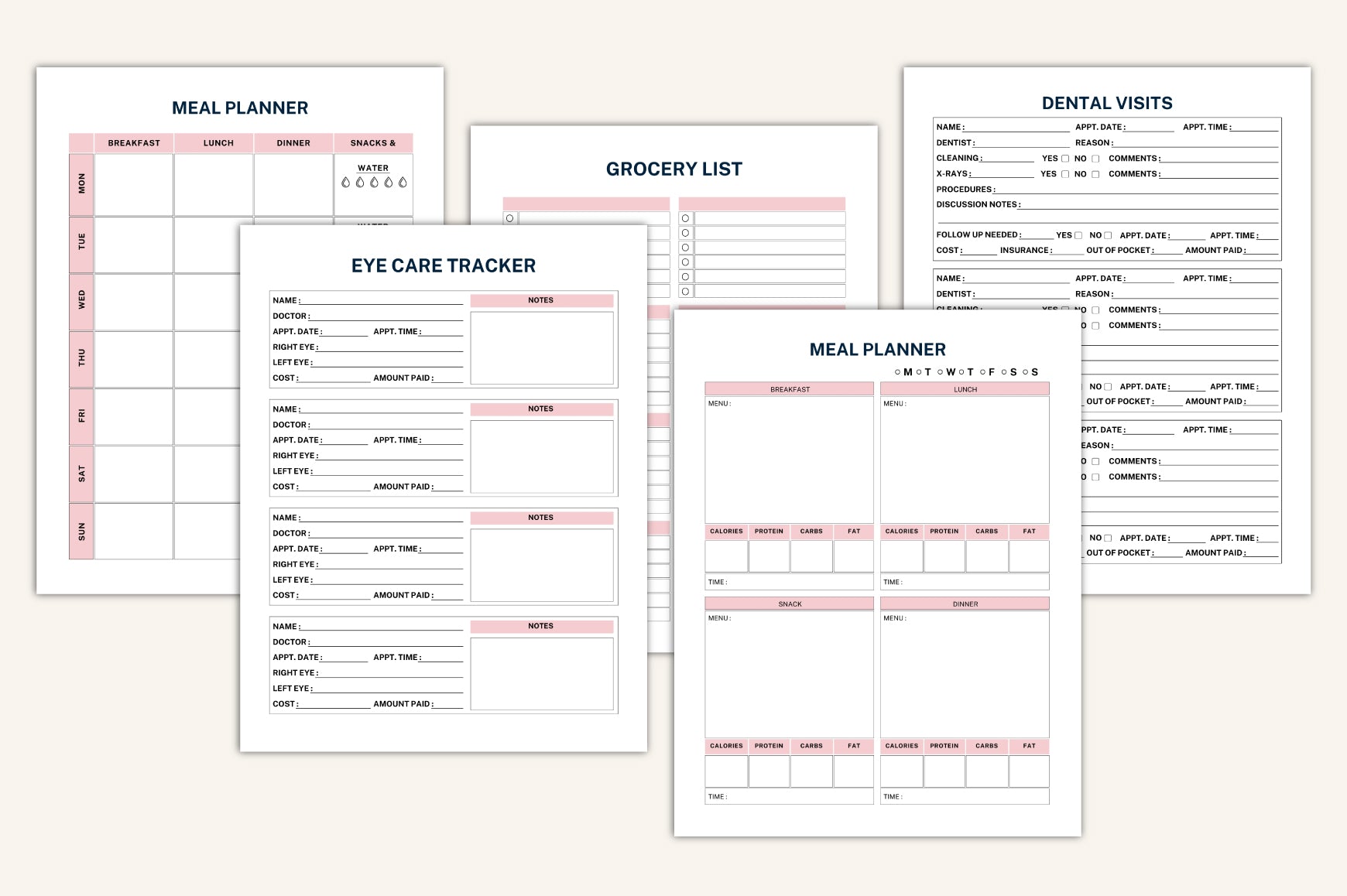 ADHD Adult Planner Goal Planning Pages