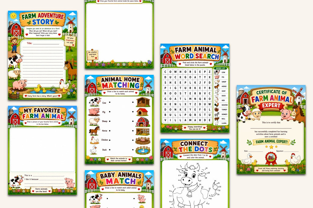 Farm Animals Learning Book
