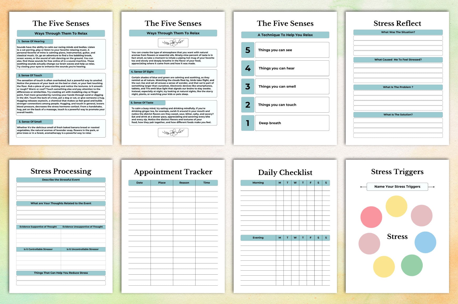 De-Stress Journal for Relaxation and Mindfulness
