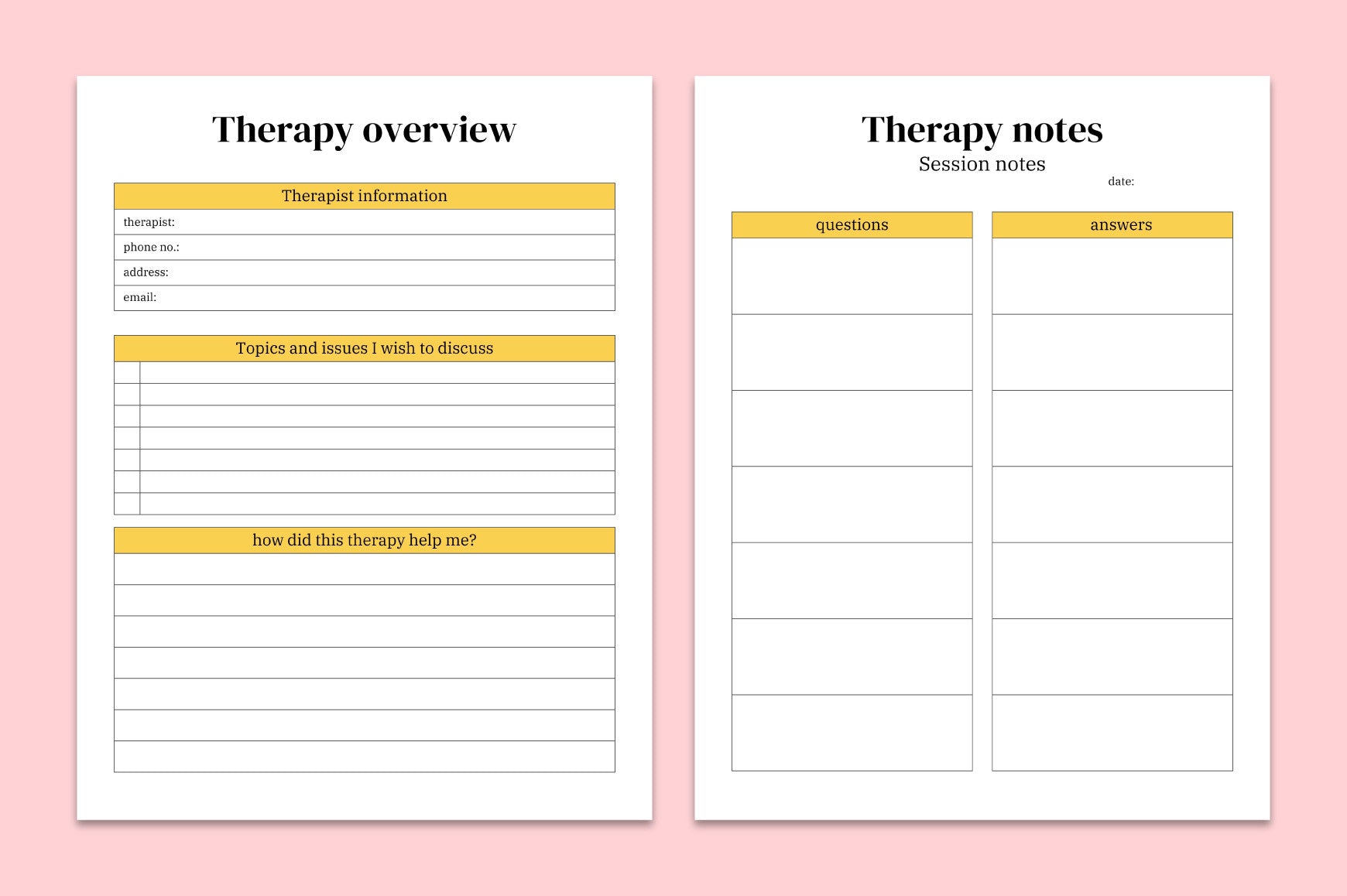 Therapist Planner