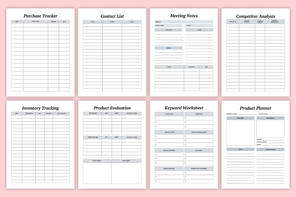 Tumbler Business Planner Template