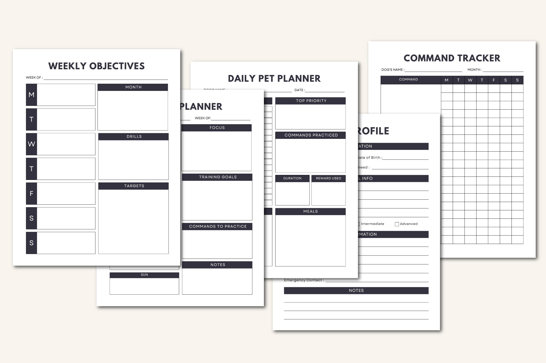 Dog Training Planner