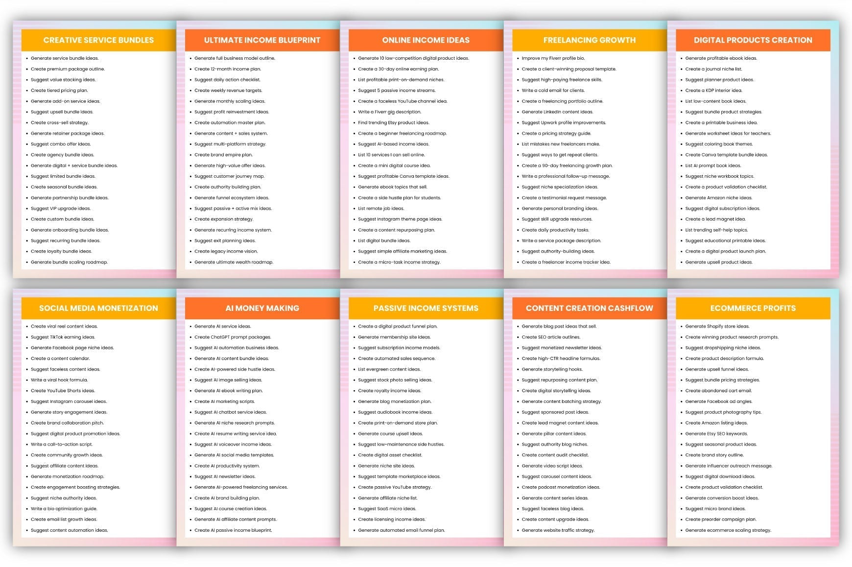 Creative Earn Prompts