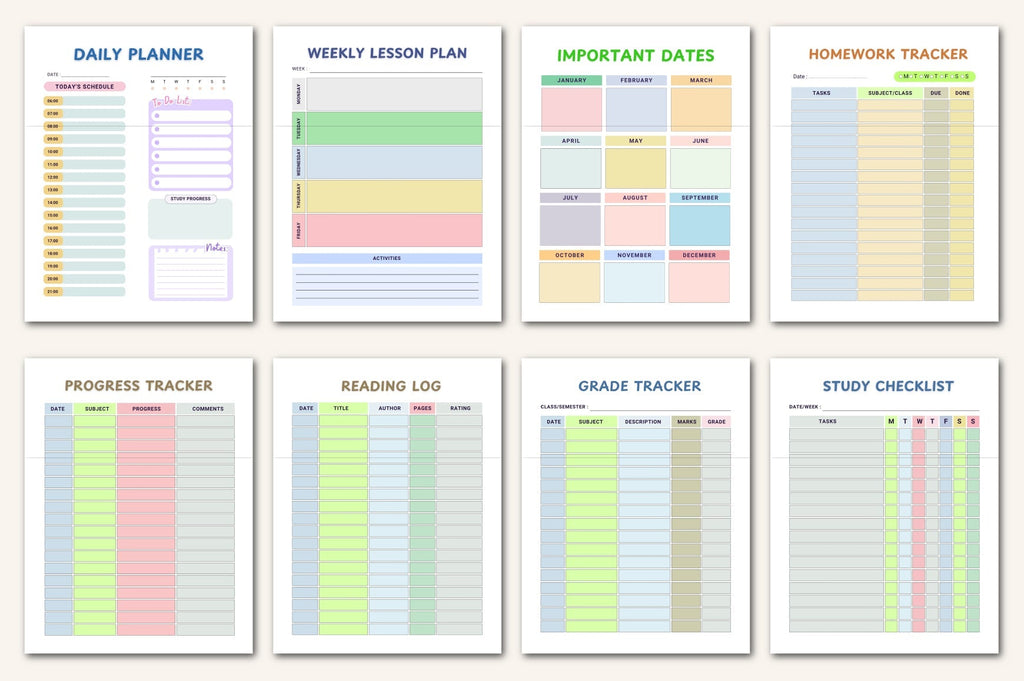School Year Kids Planner