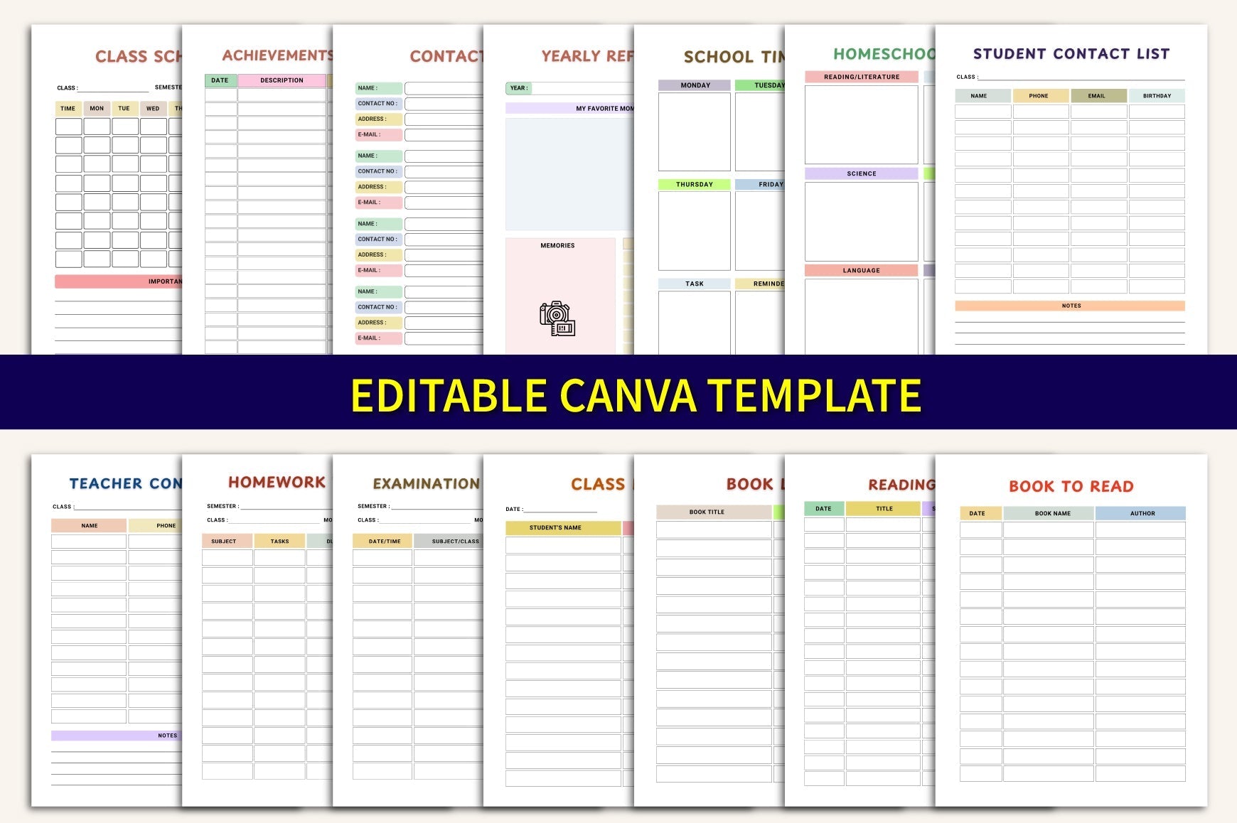 School Year For Kids Planner
