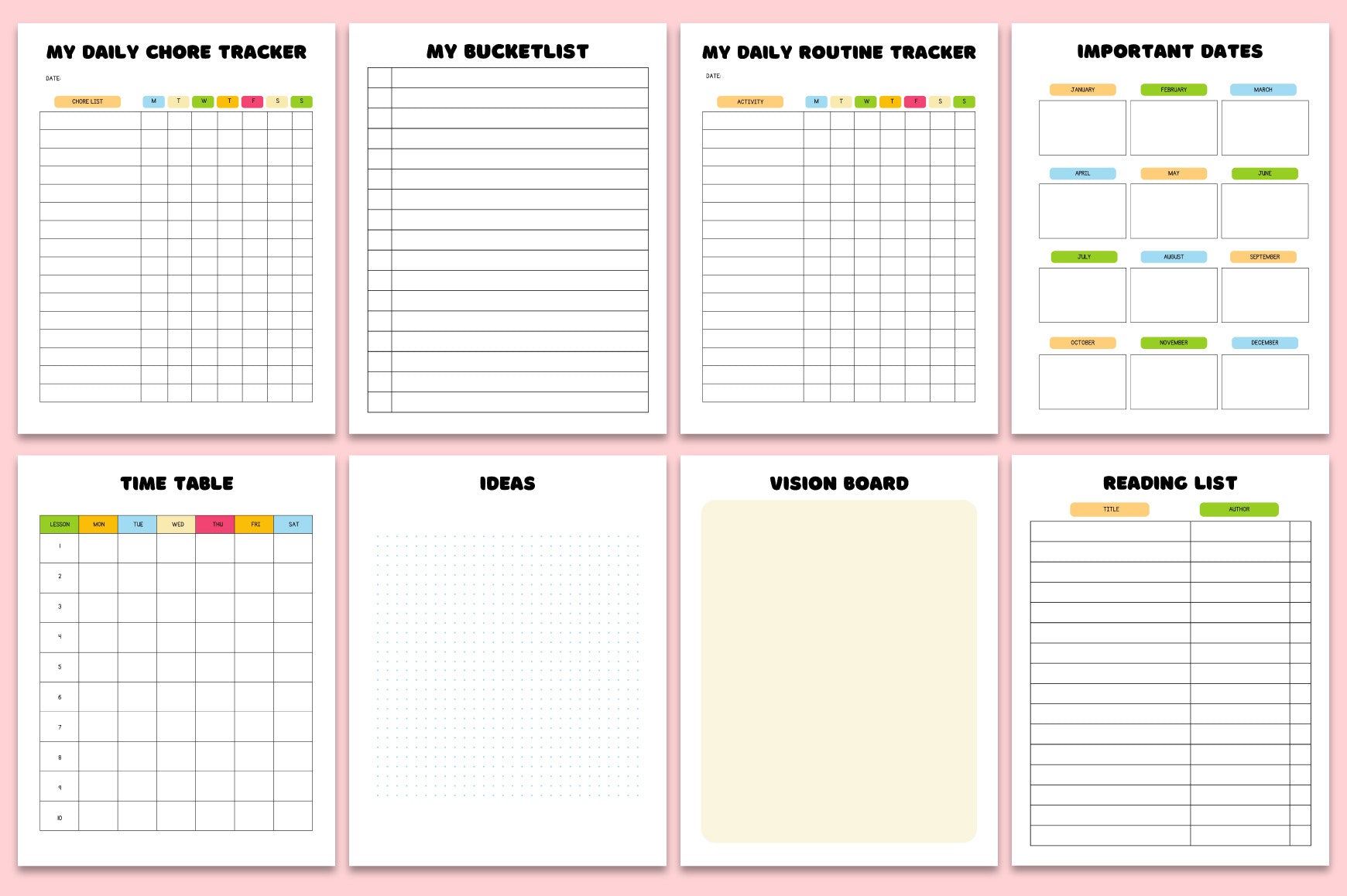 Back to School Planner
