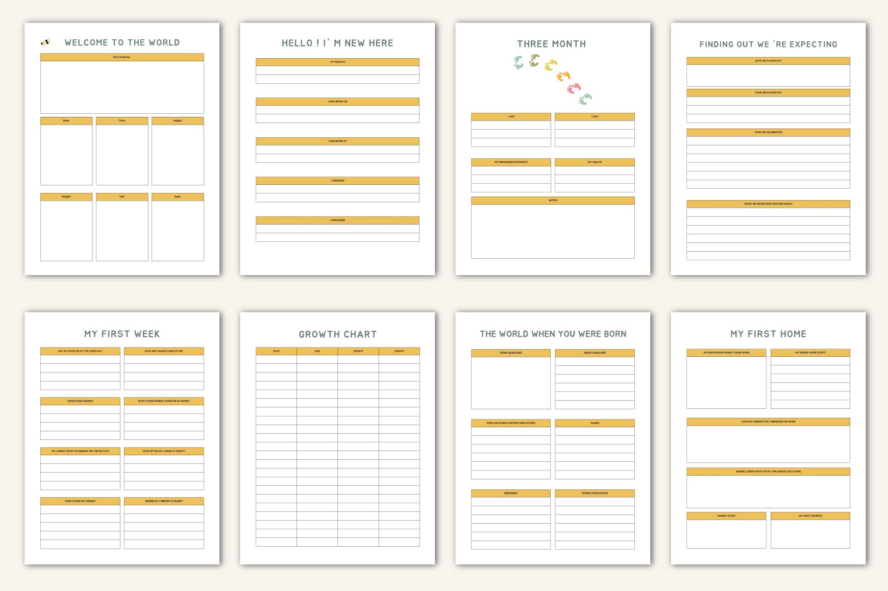 Baby Milestone Journal