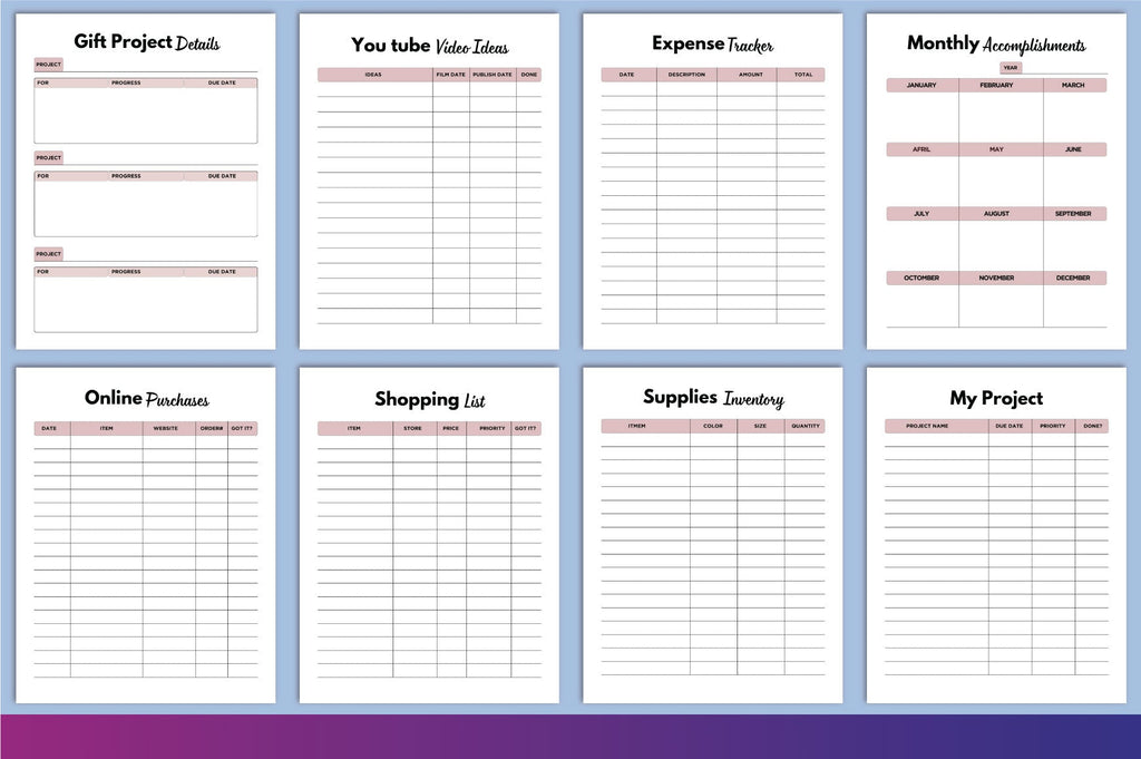 Sewing Planner Template