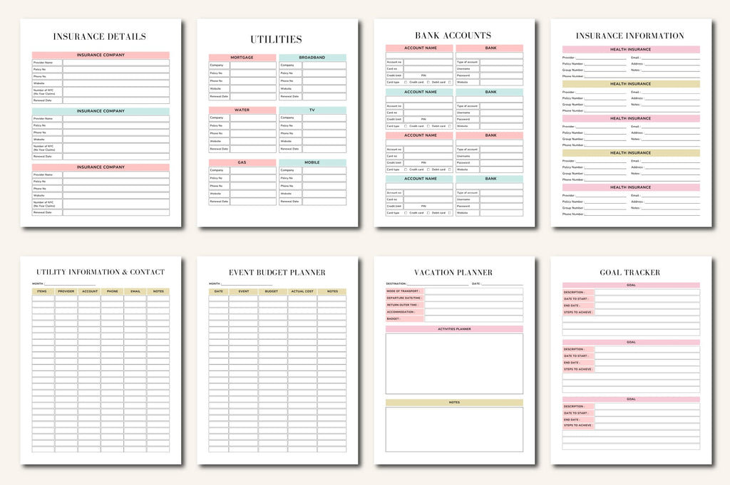 House Management Binder Planner