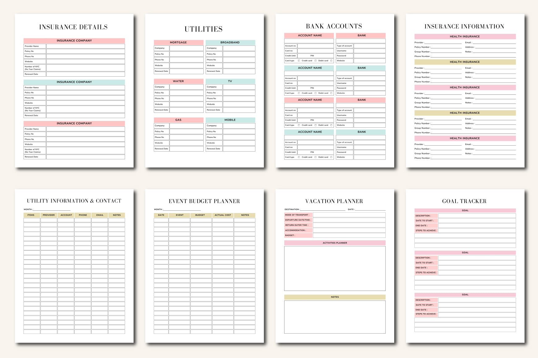 House Management Binder Planner