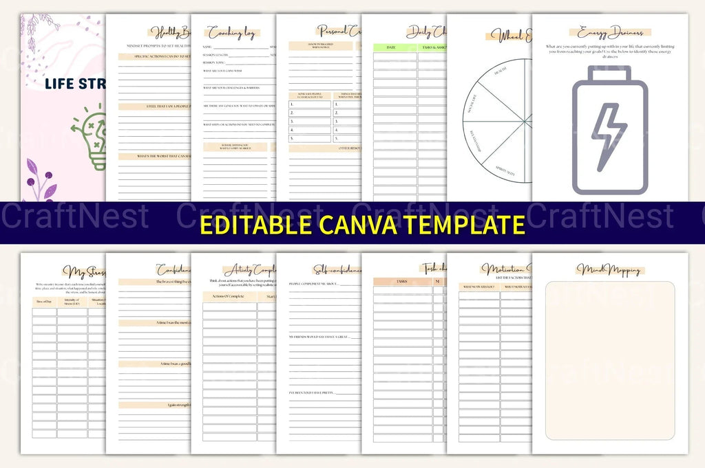 ADHD Mega Comprehensive Insights and Solutions daily planner and tracker pages