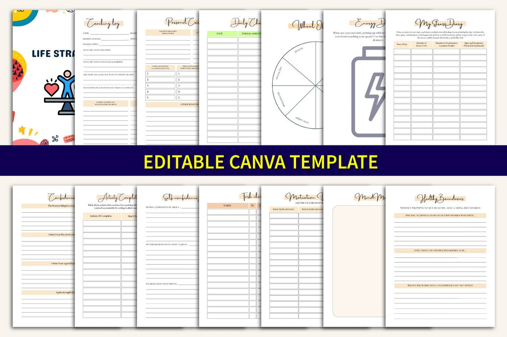 ADHD Mega Planner with goal tracker and habit tracking worksheets