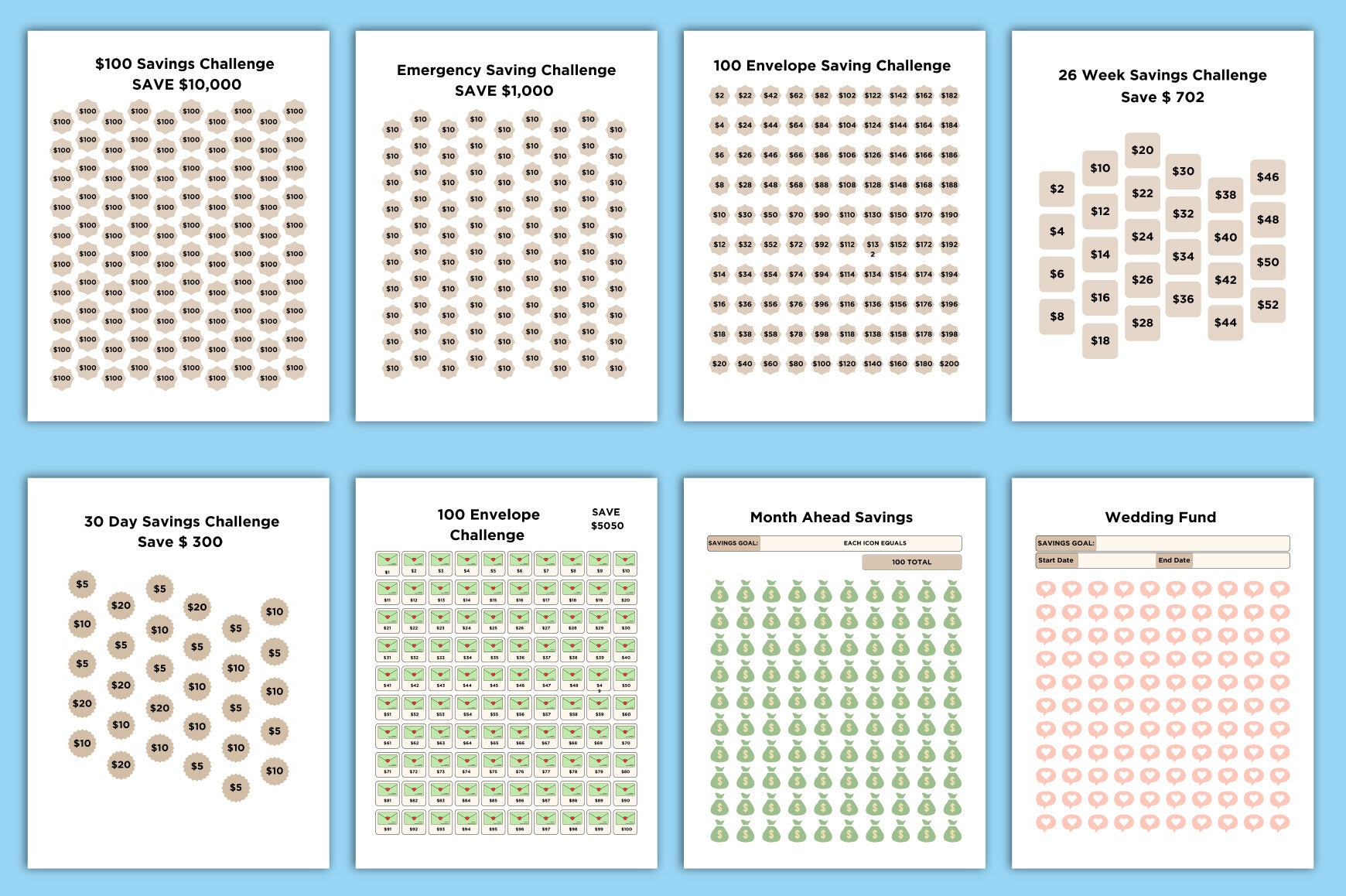 Money Savings Challenge Planner