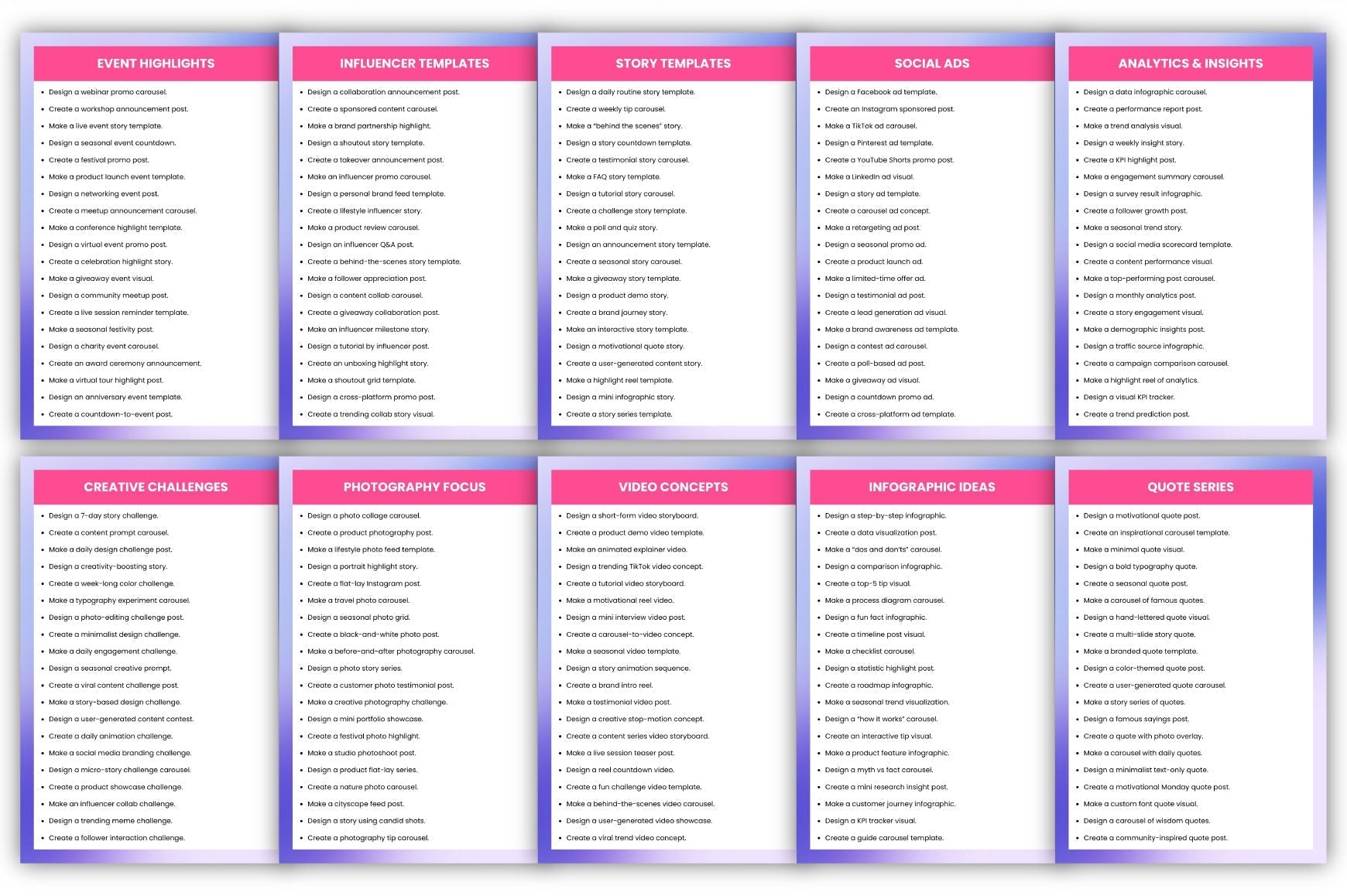 Social Media Prompts