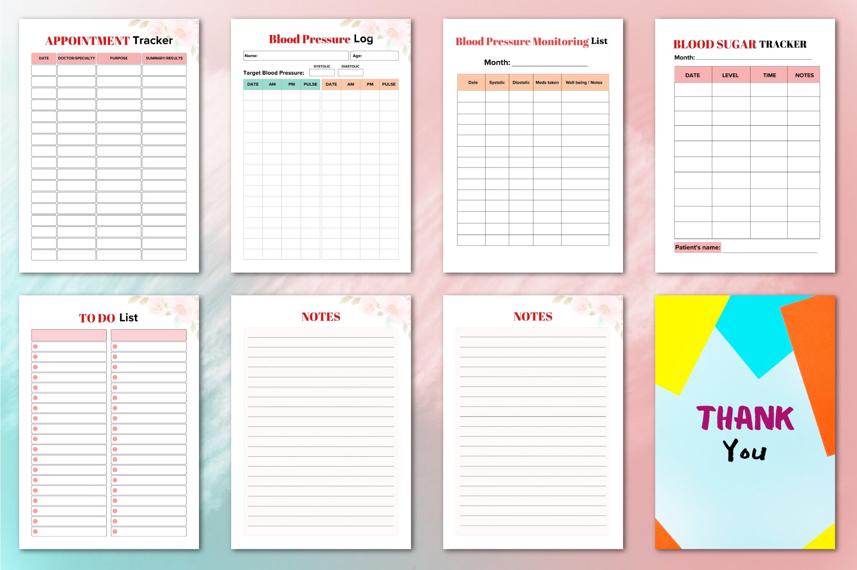 Blood Sugar Planner