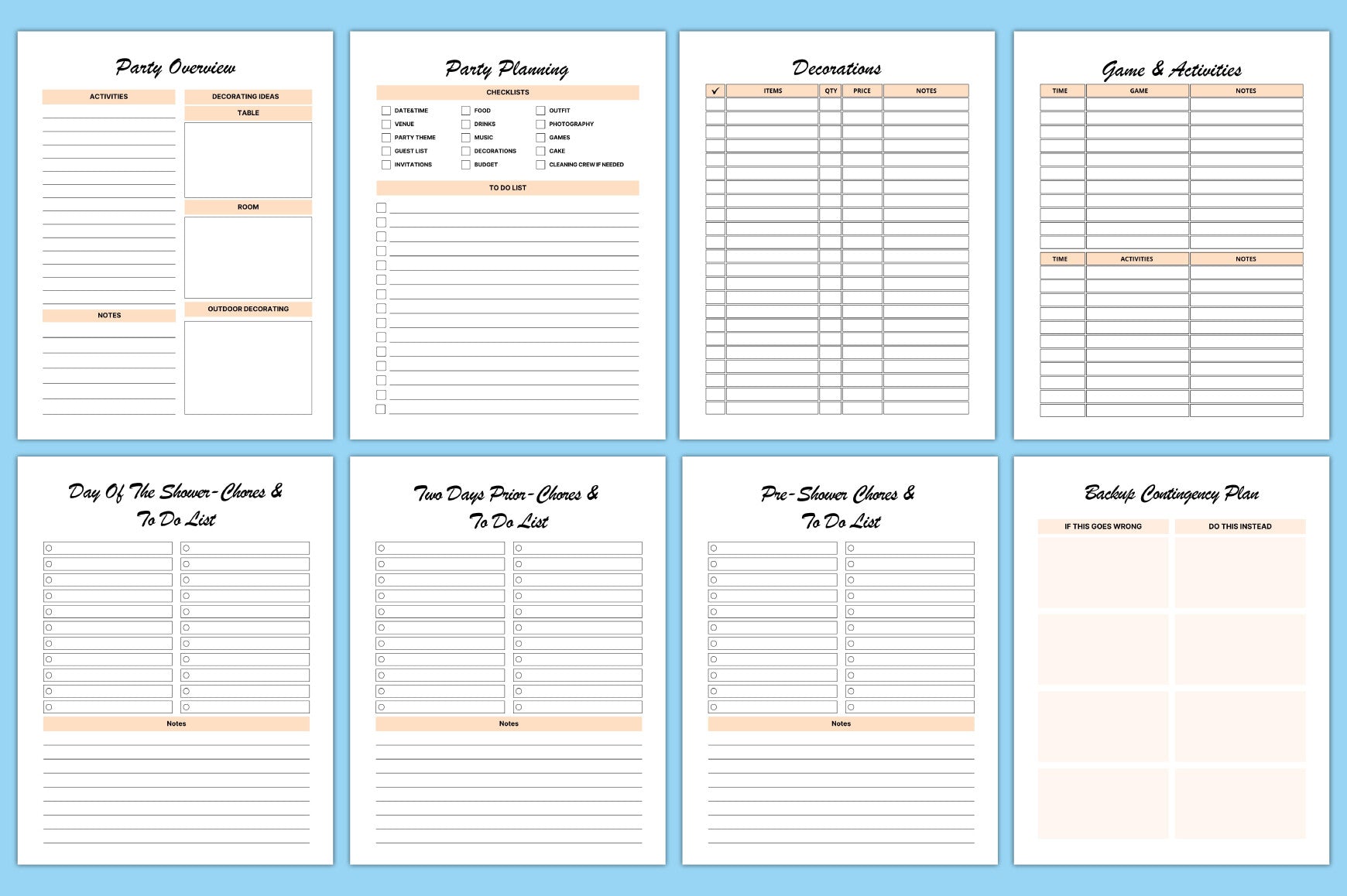 Baby Shower Planner