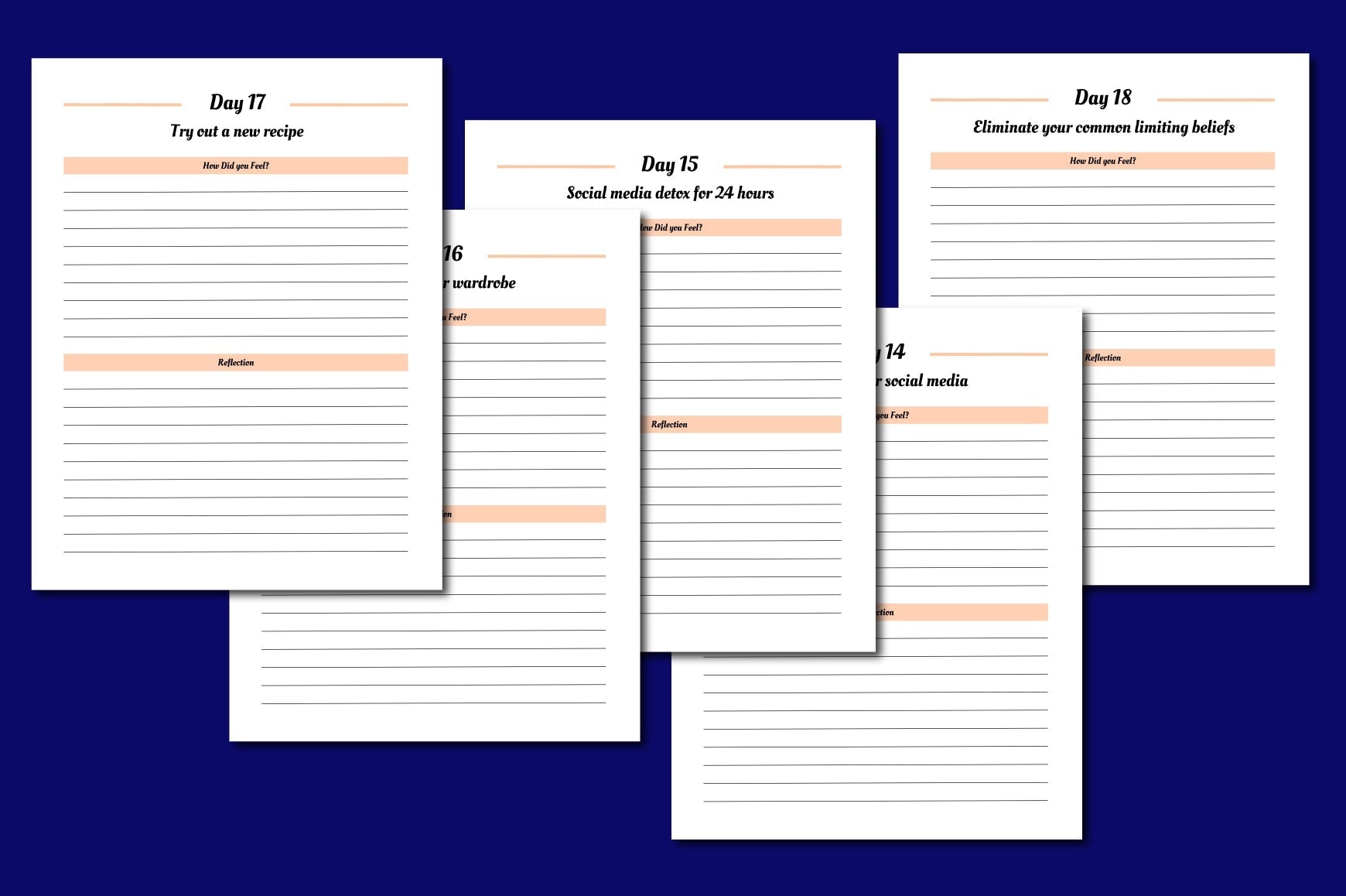 Day Glow Up Challenge Planner