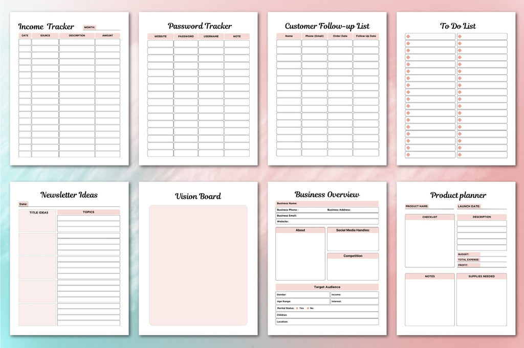 Tumbler Business Planner