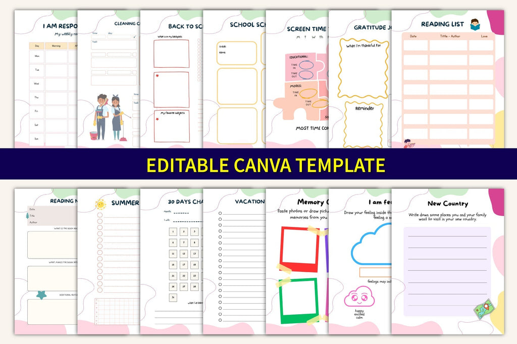 Yearly Activities Planner for Kids
