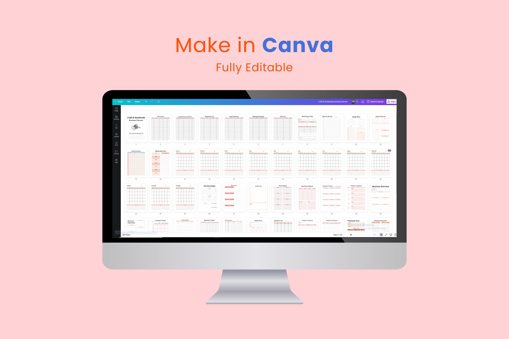 Craft Handmade Business Planner