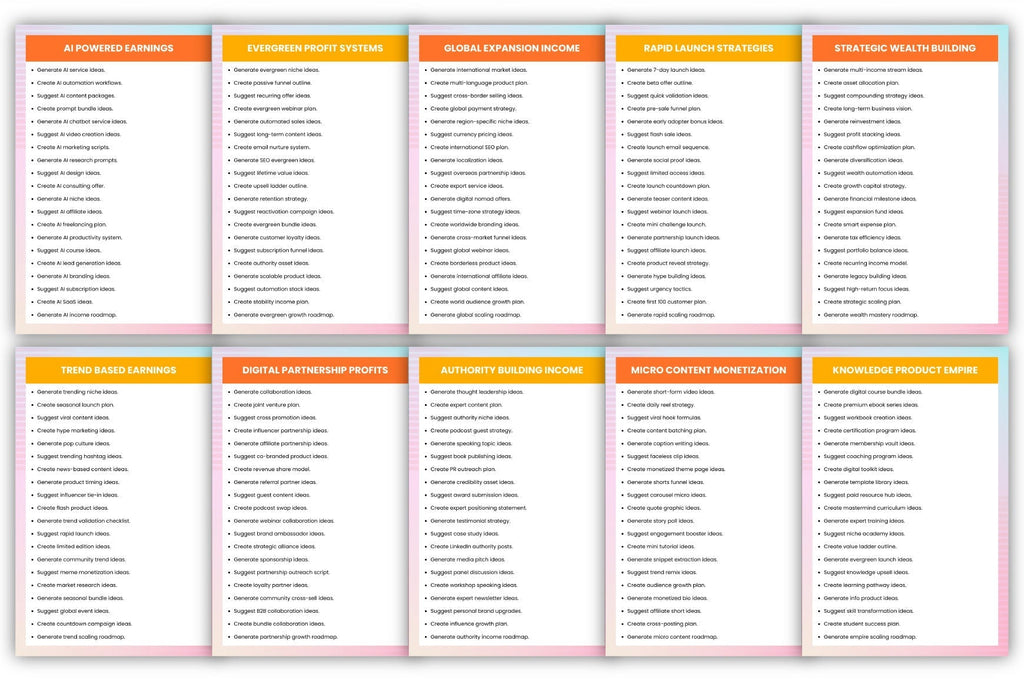 Creative Earn Prompts