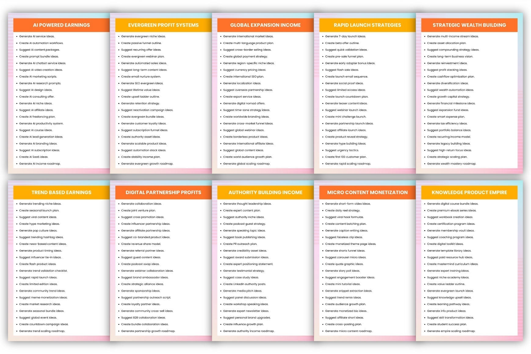 Creative Earn Prompts