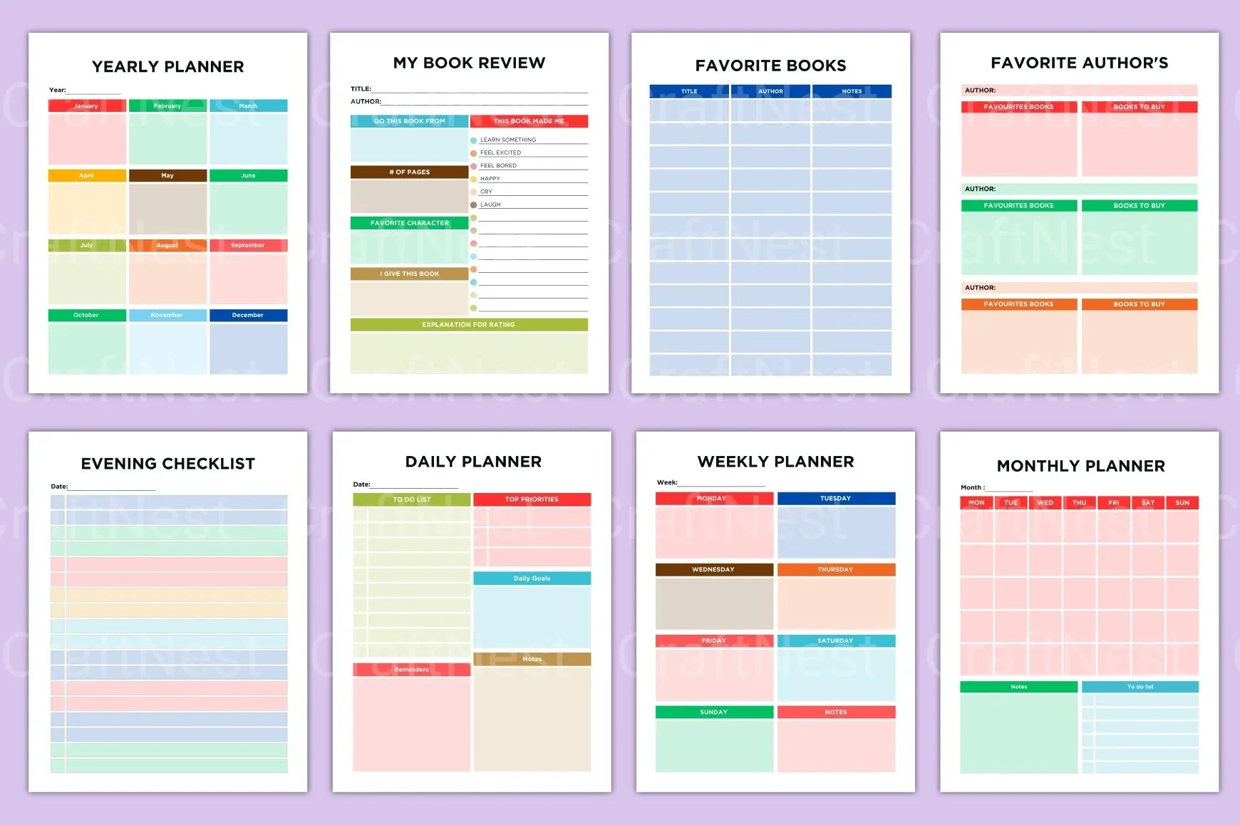 ADHD Printable Planner emotional check in and mindfulness worksheet