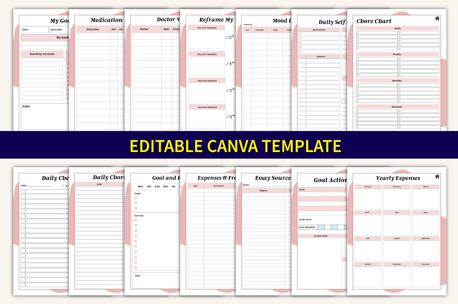ADHD Brain Dump Planner Digital Preview