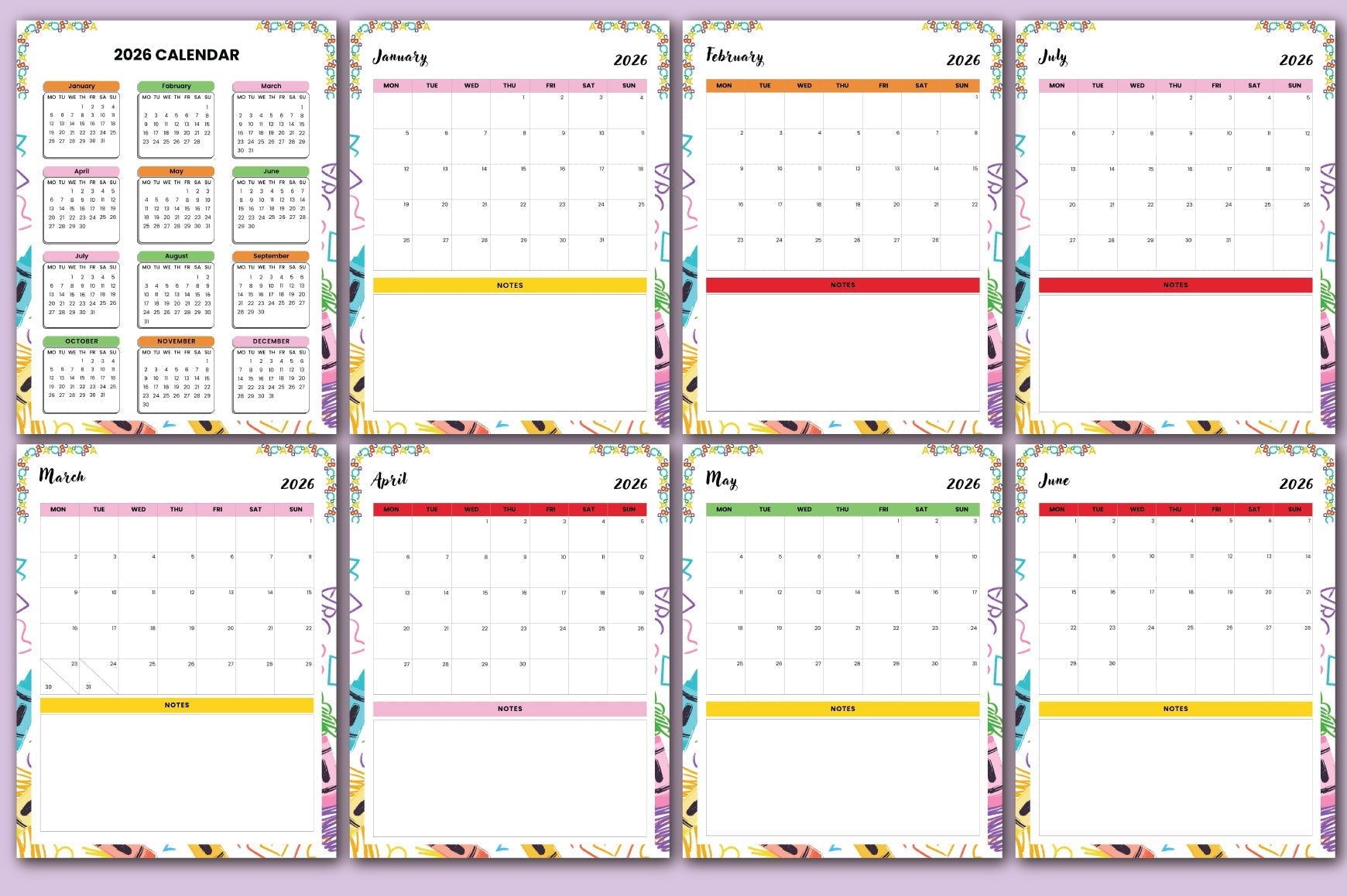 ADHD Kids Planner printable productivity and focus planner pages