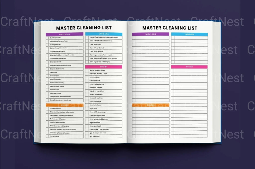 ADHD Printable Planner home maintenance and cleaning schedule