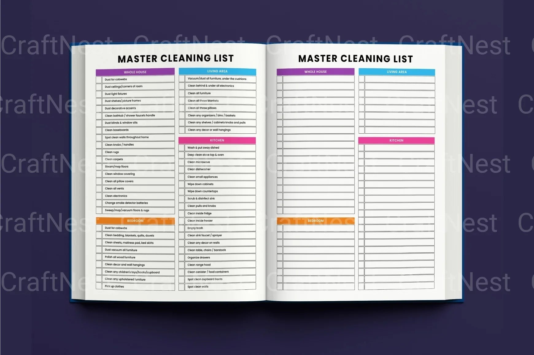ADHD Printable Planner home maintenance and cleaning schedule