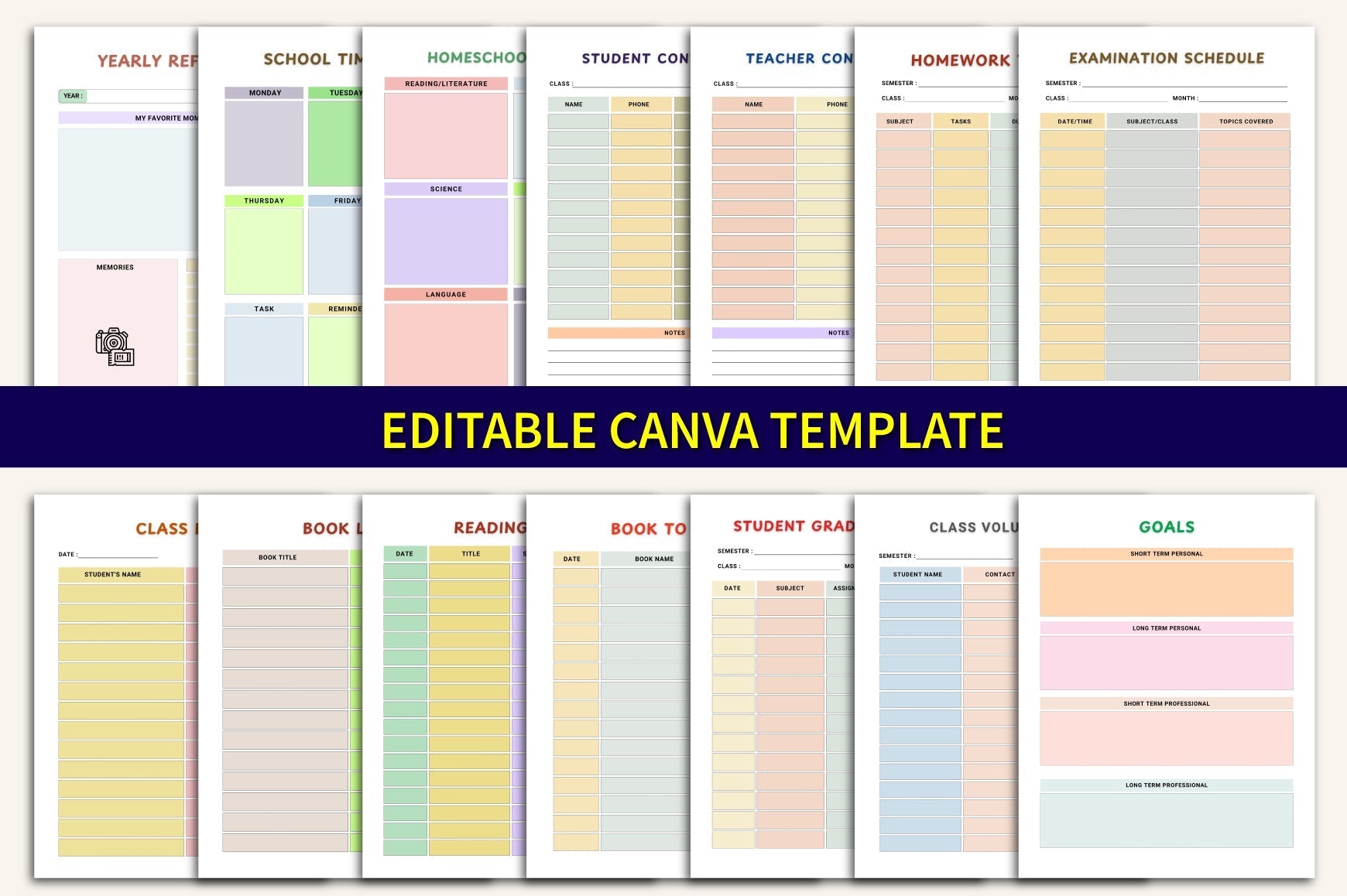 School Year Kids Planner