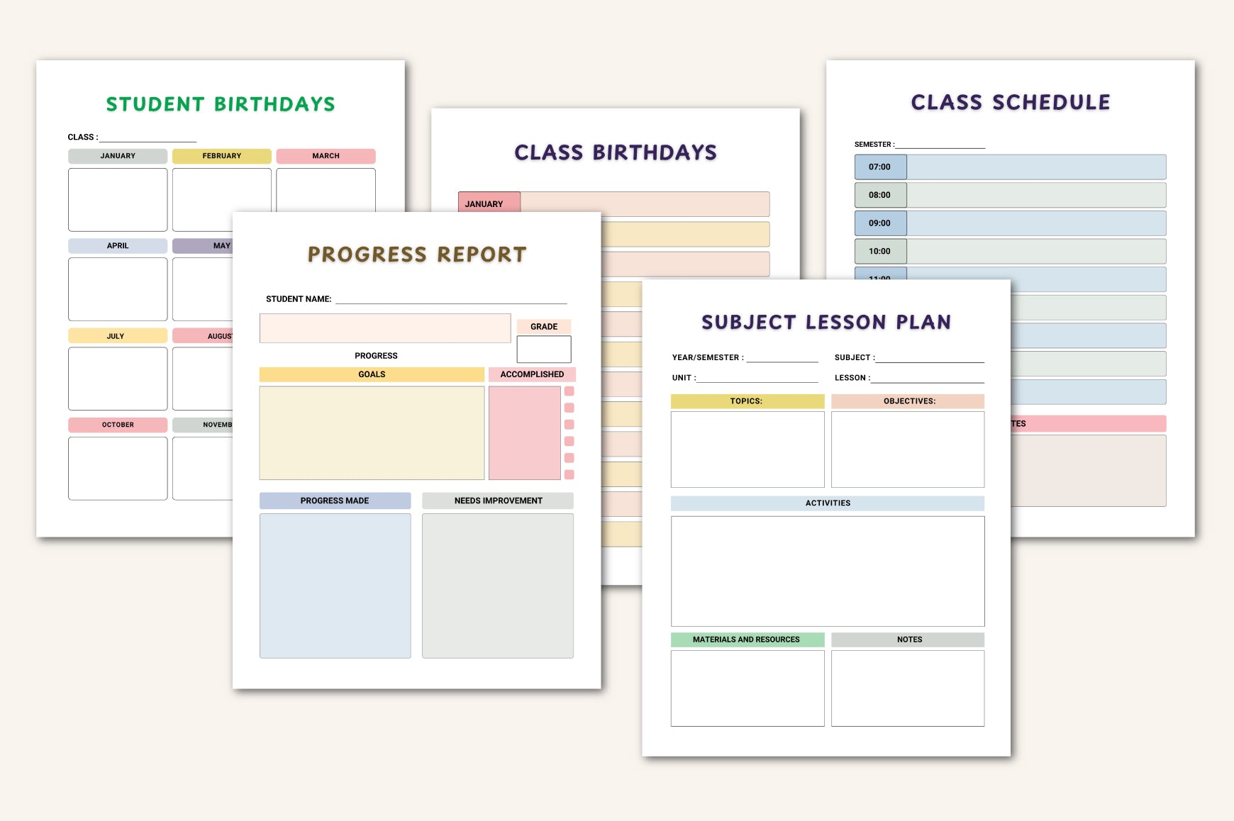 School Year For Kids Planner
