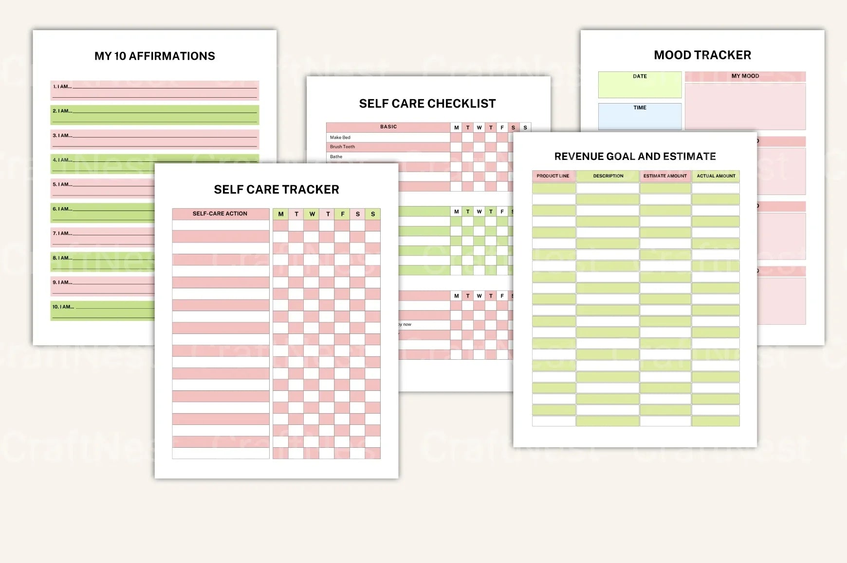 ADHD Printable Planner focus planner with easy brain dump templates