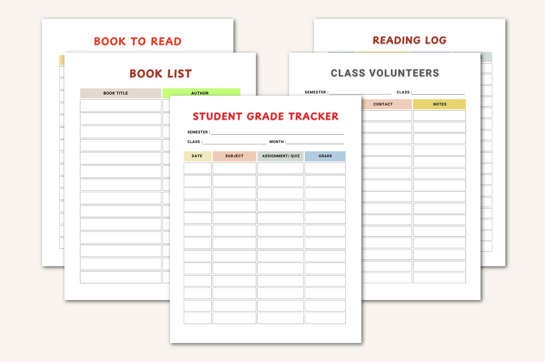 School Year For Kids Planner