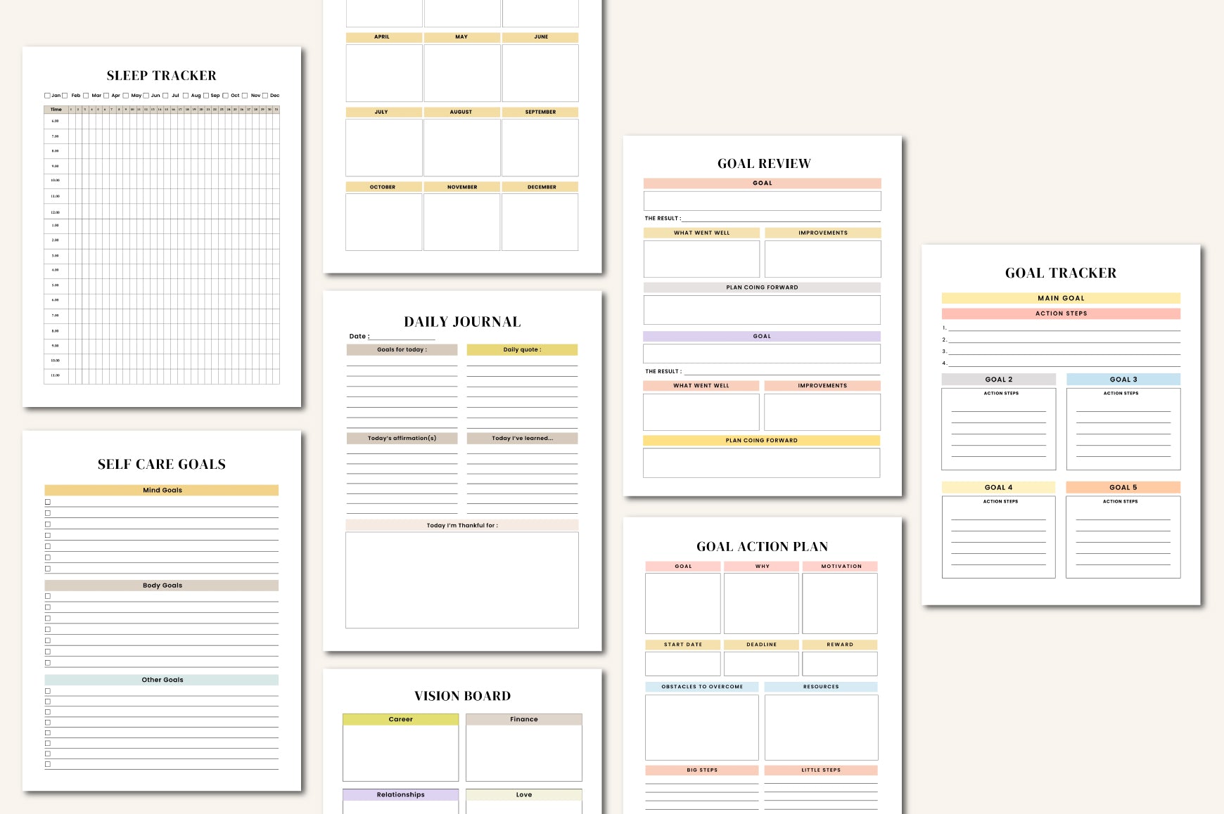 Life Goals Vision Board Workbook