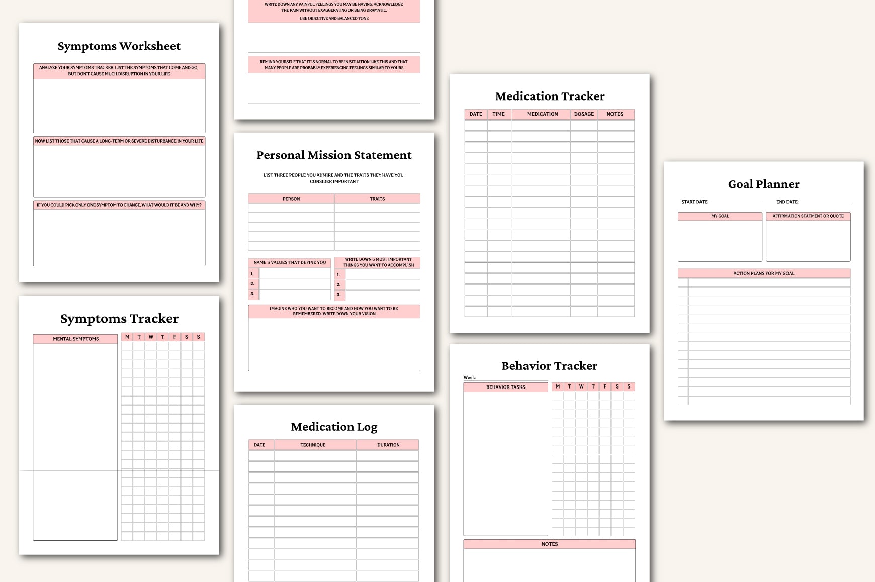 Anxiety Depression Workbooks