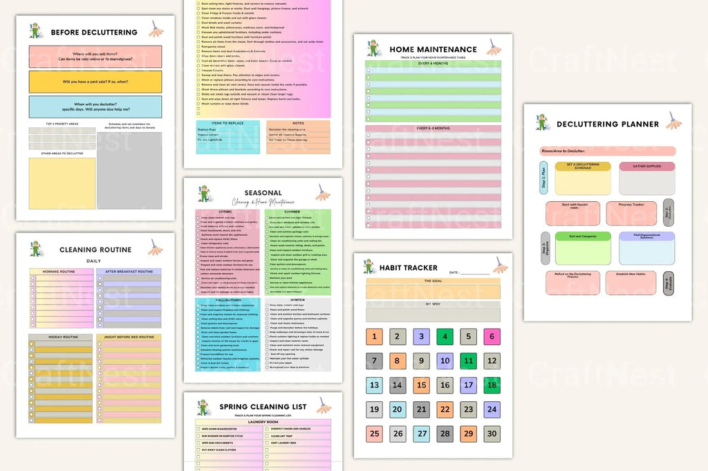 ADHD Cleaning Tips and Strategies cleaning schedule worksheets