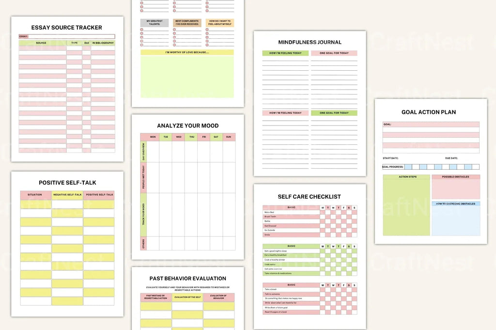 ADHD Printable Planner organization and productivity bundle