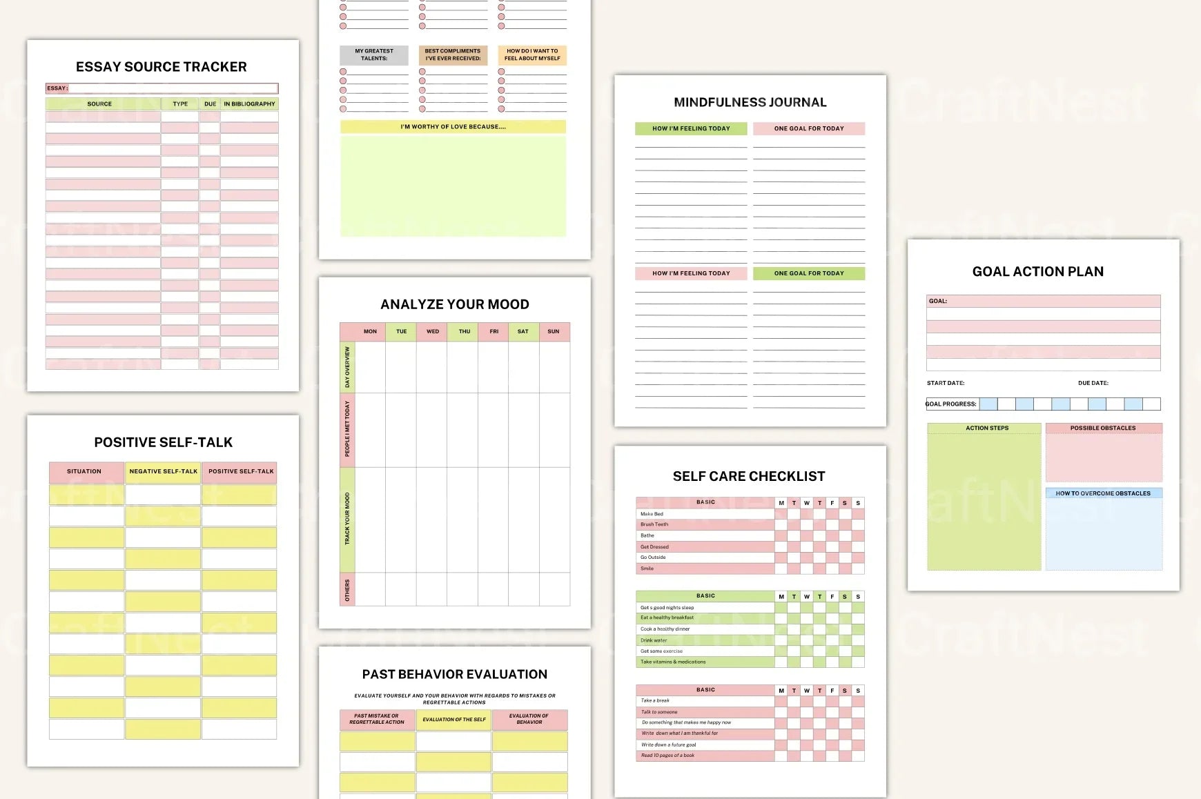 ADHD Printable Planner organization and productivity bundle