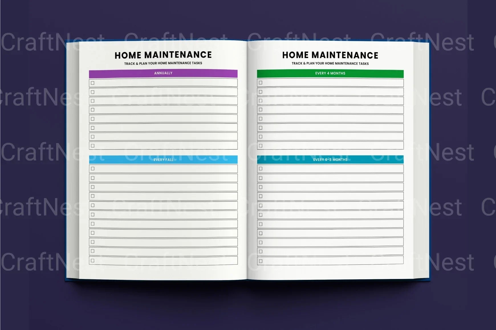 ADHD Printable Planner monthly cleaning planner and checklist