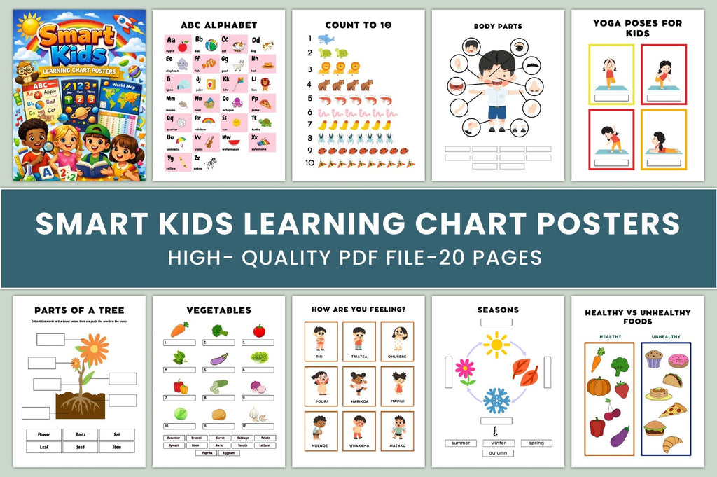Smart Kids Learning Chart Posters Guide
