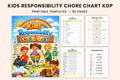 Kids Responsibility Chore Chart Planner