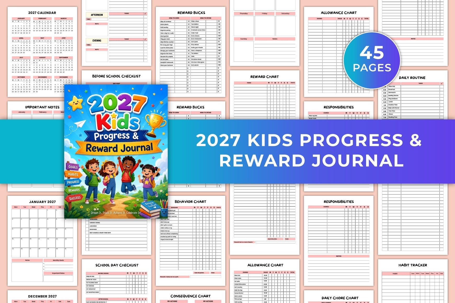 Kids Progress Reward Journal