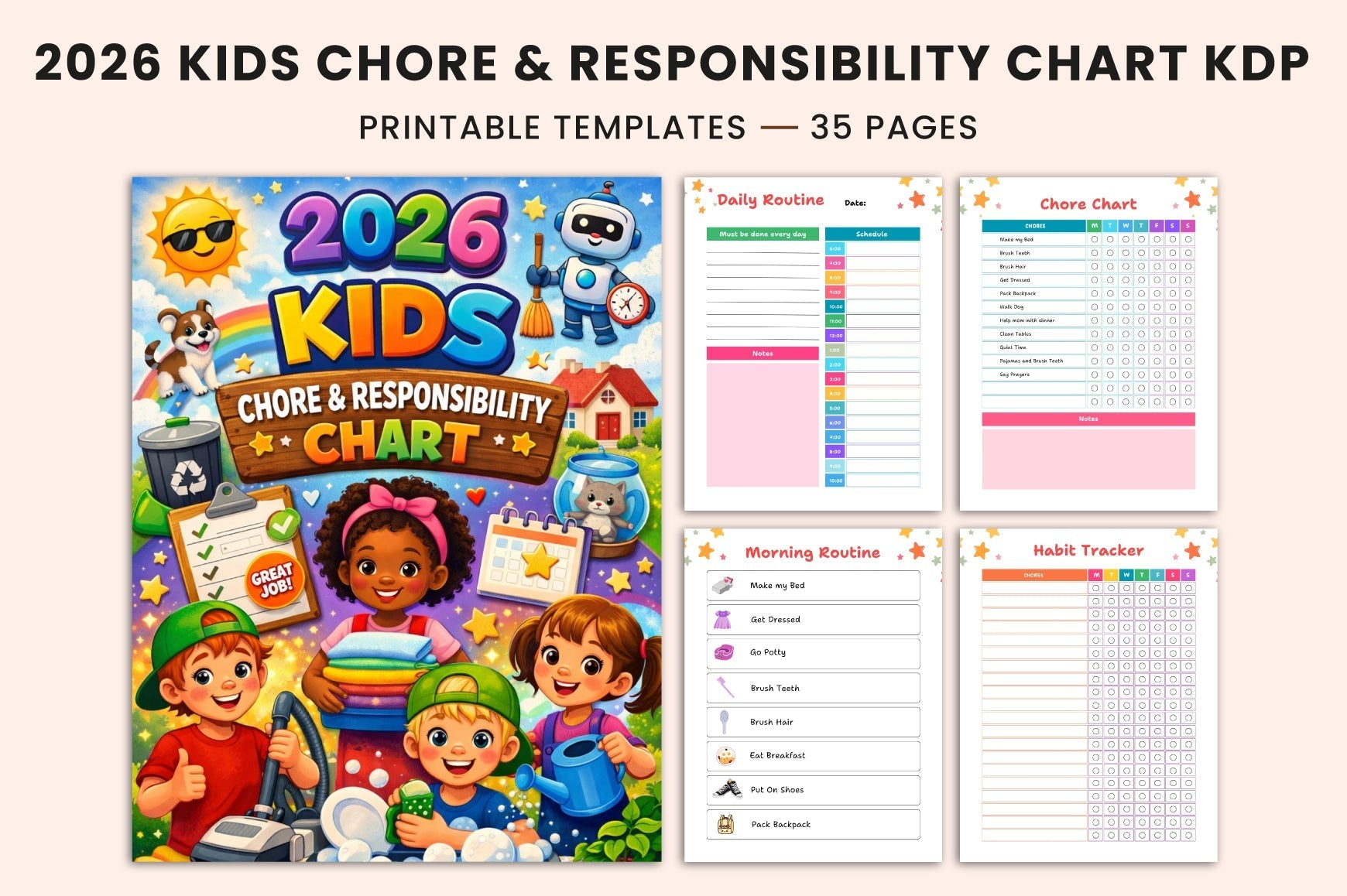 Kids Chore Responsibility Chart Planner
