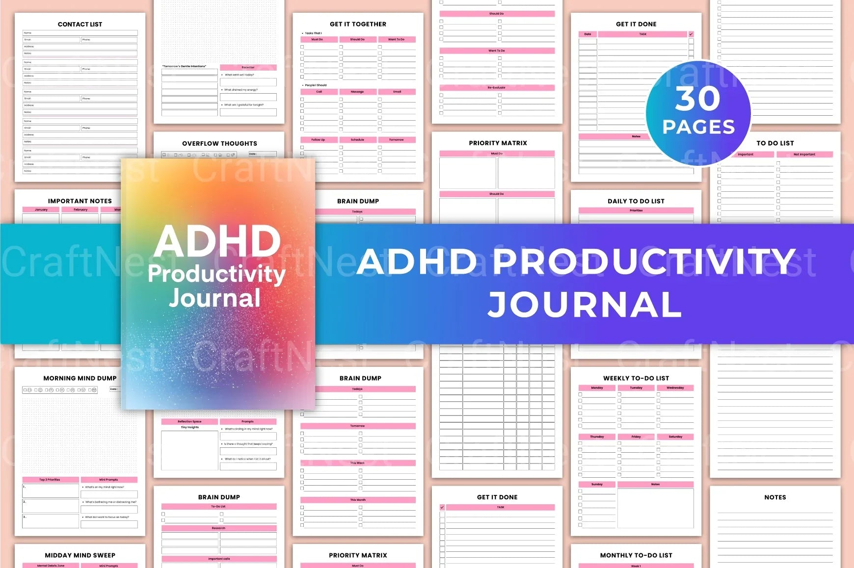 ADHD Printable Planner productivity tips for better daily focus