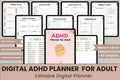 ADHD Printable Planner cover with printable planning and organization pages