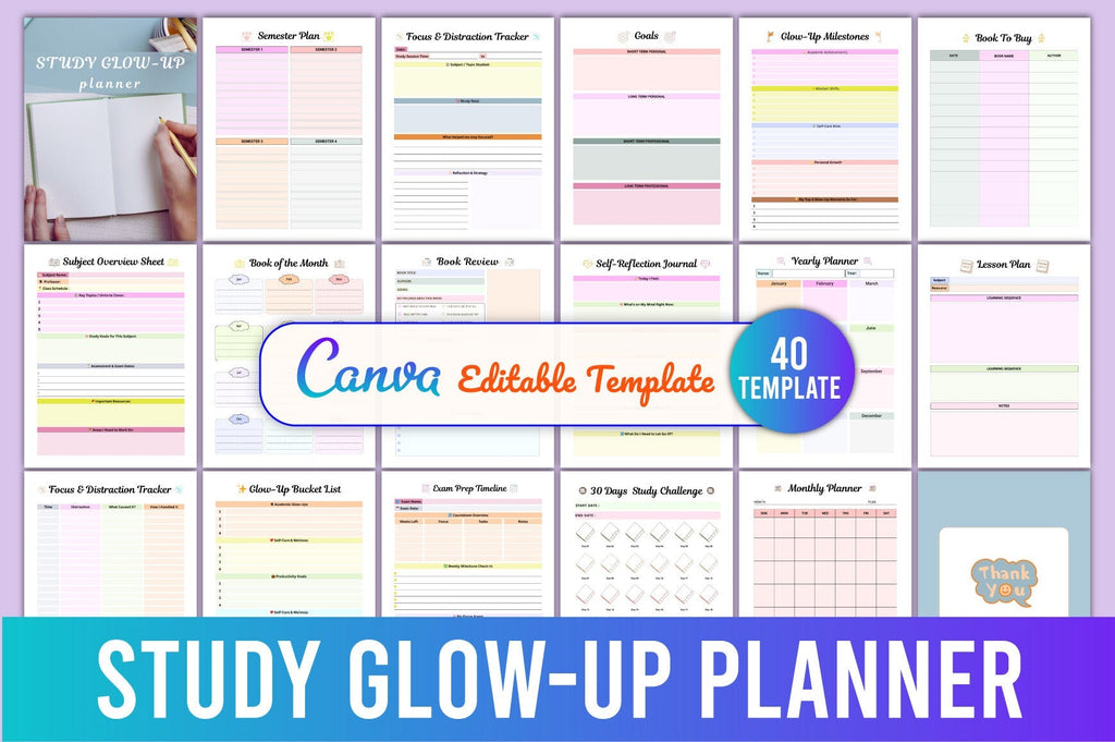 Study Glow Up Planner: Boost Your Academic Success