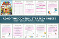 ADHD Time Control Strategy Sheets Planner cover with printable time management pages